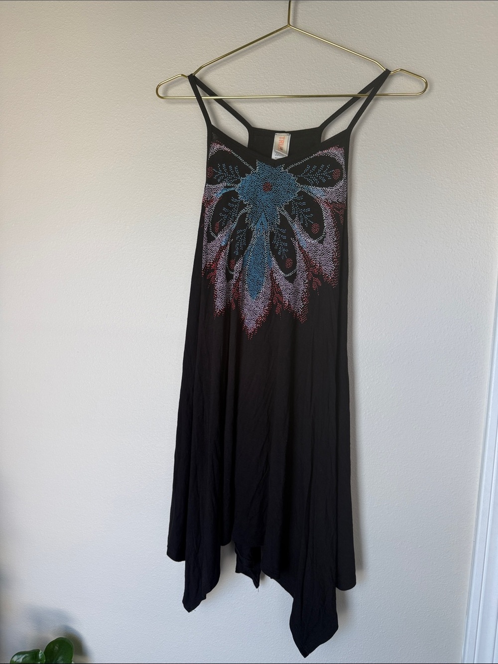 Boutique Girls Size 10 Asymmetrical Dress with Blue Floral Print